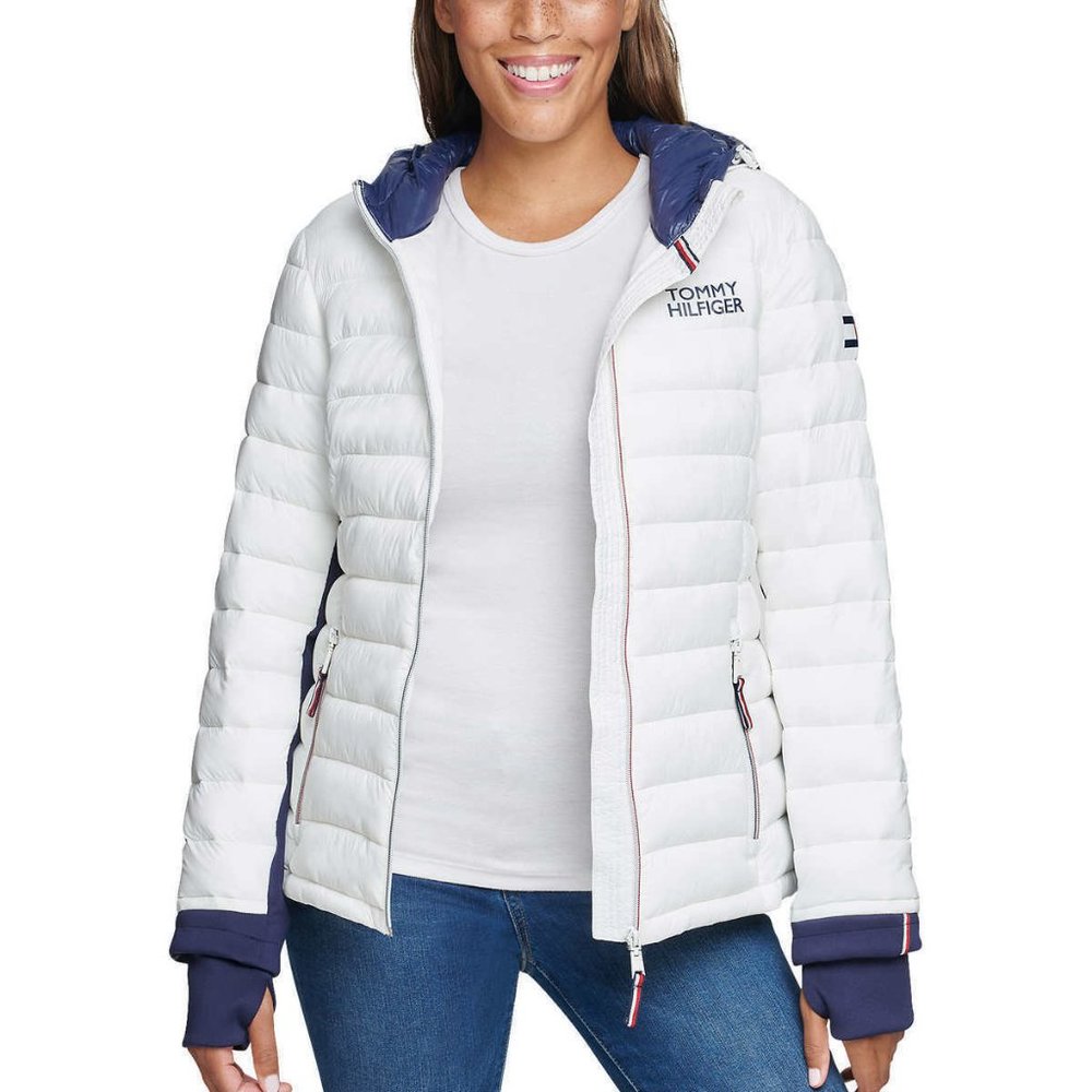 TOMMY HILFIGER Ladies Hooded Jacket Women's Puffer - Picture 6 of 7